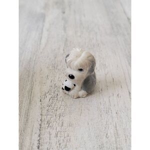 Mini shepherd sheepdog flocked pet accessory toy figure